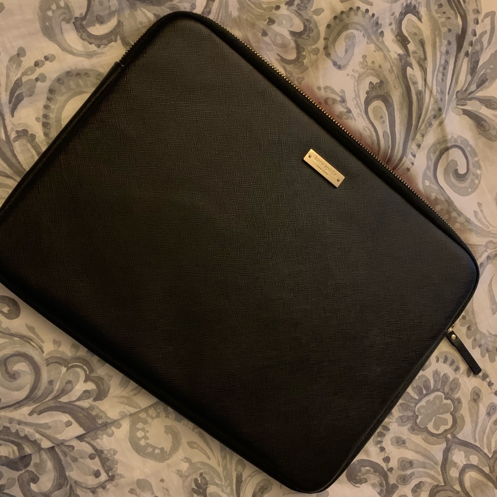 Kate Spade Black Leather Laptop Case
